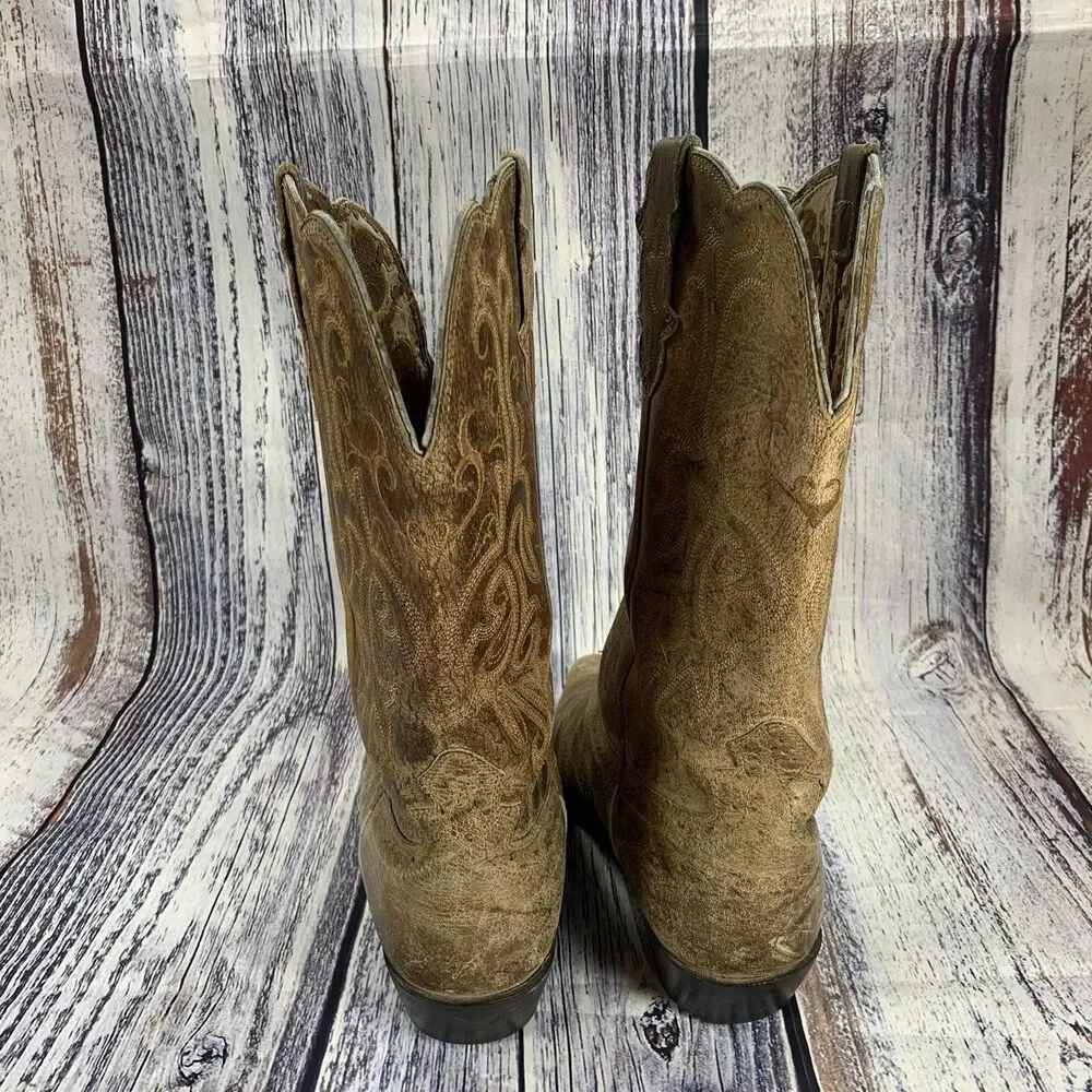 Justin McKayla L2561 Brown Leather Pointed Toe Western Boots Womens Size 10